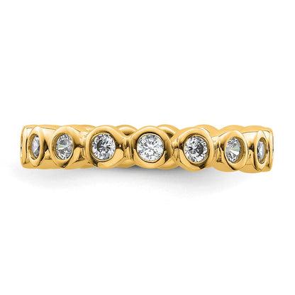 14k Polished Size 4.5 Bezel-set 1/2 carat Diamond Complete Eternity Band