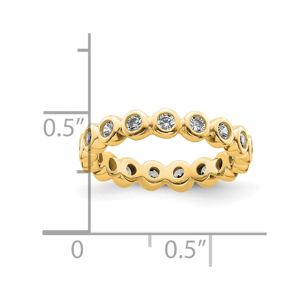 14k Polished Size 4.5 Bezel-set 1/2 carat Diamond Complete Eternity Band