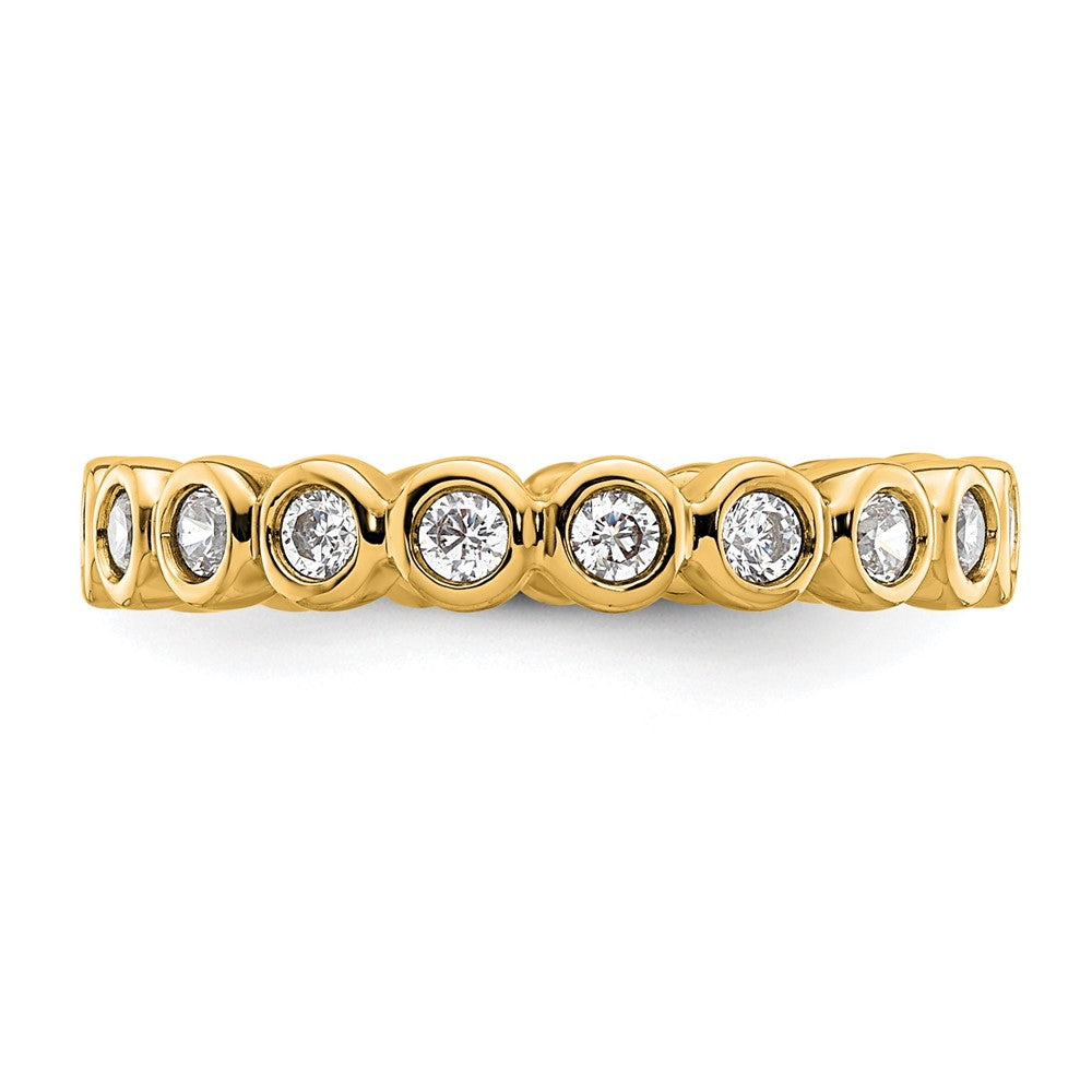 14k Polished Size 5 Bezel-set 1/2 carat Diamond Complete Eternity Band