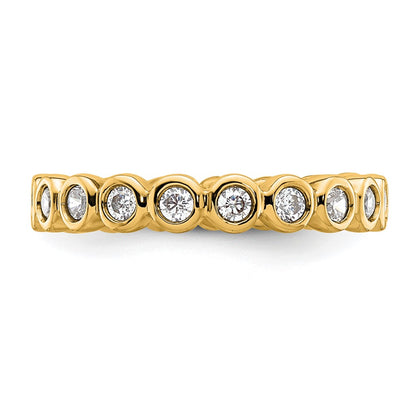 14k Polished Size 5 Bezel-set 1/2 carat Diamond Complete Eternity Band