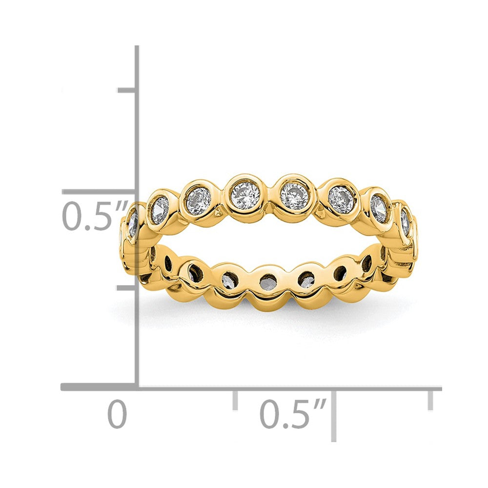14k Polished Size 5 Bezel-set 1/2 carat Diamond Complete Eternity Band