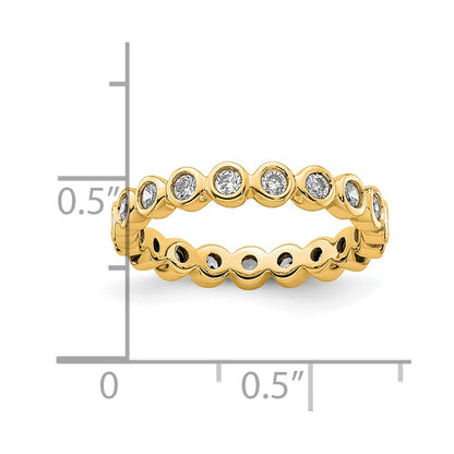 14k Polished Size 5.5 Bezel-set 1/2 carat Diamond Complete Eternity Band