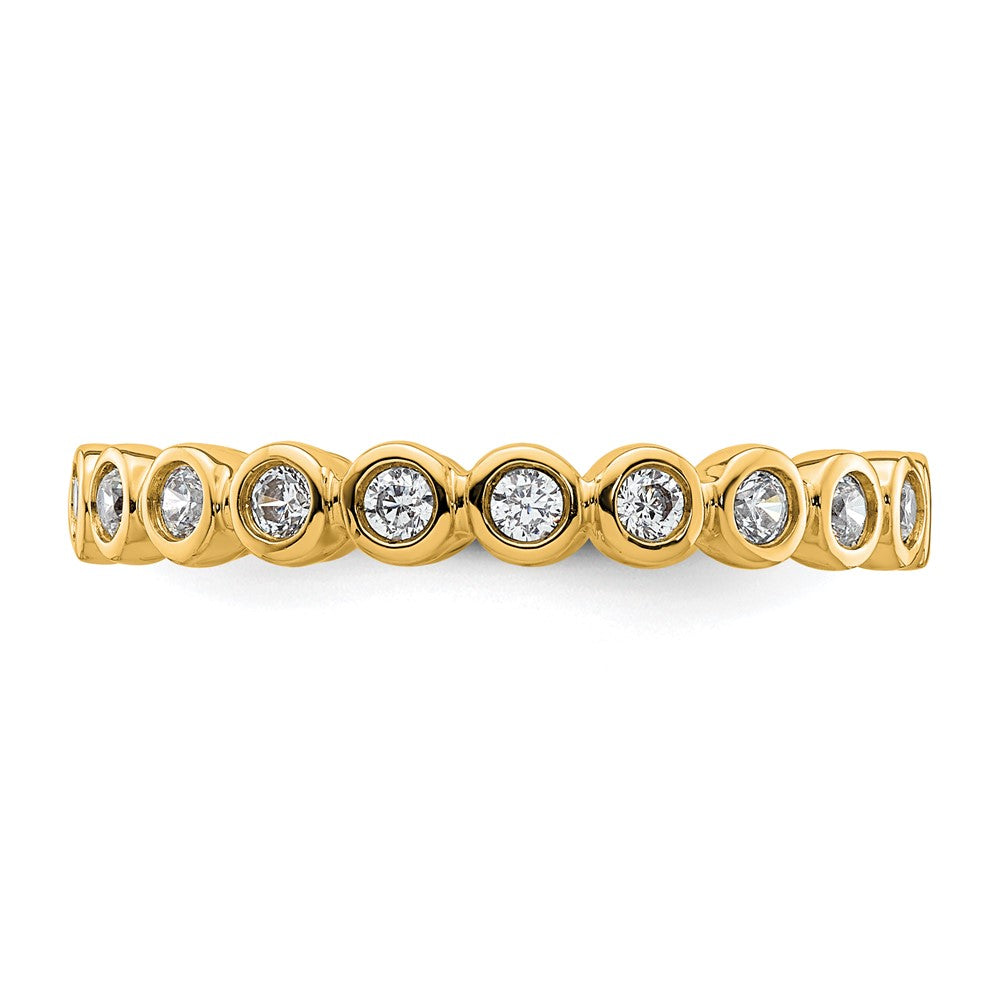 14k Polished Size 8.5 Bezel-set 1/2 carat Diamond Complete Eternity Band