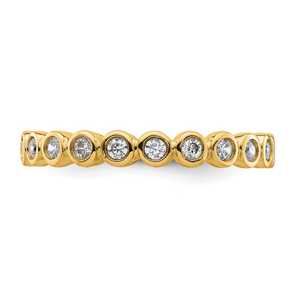 14k Polished Size 8.5 Bezel-set 1/2 carat Diamond Complete Eternity Band