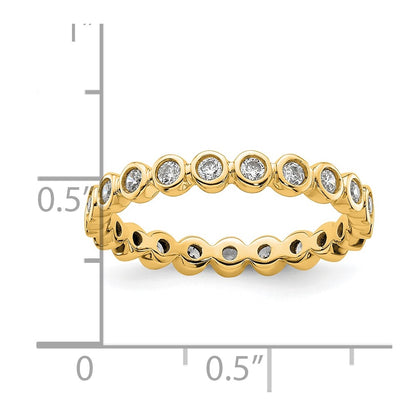 14k Polished Size 8.5 Bezel-set 1/2 carat Diamond Complete Eternity Band