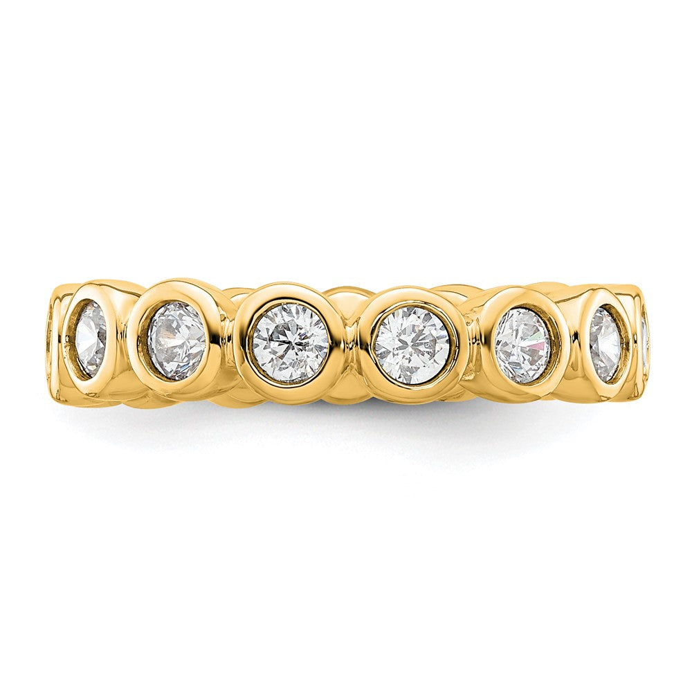 14k Polished Size 5.5 Bezel-set 1 carat Diamond Complete Eternity Band