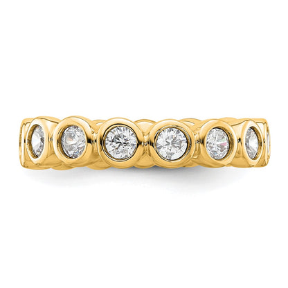 14k Polished Size 5.5 Bezel-set 1 carat Diamond Complete Eternity Band