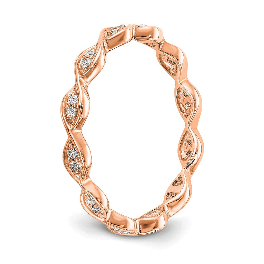 14k Rose Gold Polished Size 7 Vintage Pave 1/2 carat Diamond Complete Eternity Band