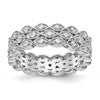 14k White Gold 1/2 carat Lab Grown Diamond VS/SI+ G+ Triple Row Marquise Size 5.5 Eternity Band