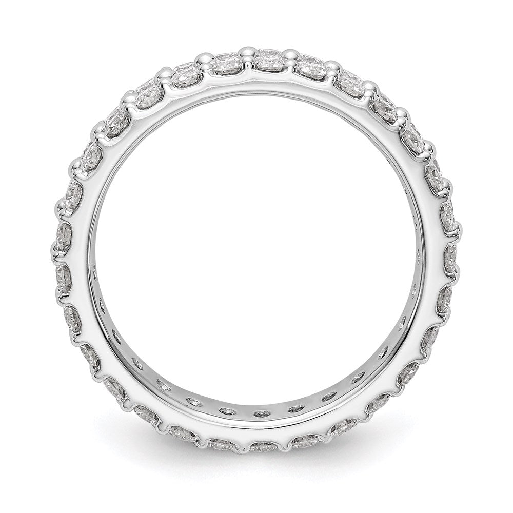True Origin 14K White Gold 2 carat Lab Grown Diamond VS+ F+ Complete Double Row Size 4 Eternity Band