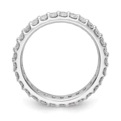 True Origin 14K White Gold 2 carat Lab Grown Diamond VS+ F+ Complete Double Row Size 4 Eternity Band