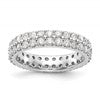 True Origin 14K White Gold 2 carat Lab Grown Diamond VS+ F+ Complete Double Row Size 5.5 Eternity Band