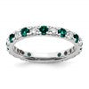 14k White Gold 7/8 carat Lab Grown Diamond VS/SI+ G+ and Lab Created Alexandrite Size 9 Eternity Band