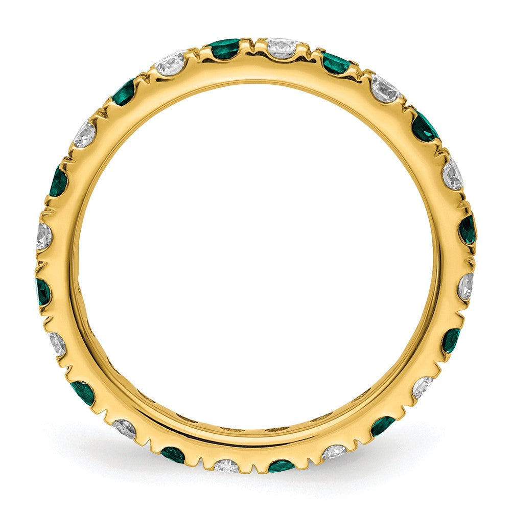 14k 3/4 carat Lab Grown Diamond VS/SI+ G+ and Lab Created Alexandrite Size 5.5 Eternity Band