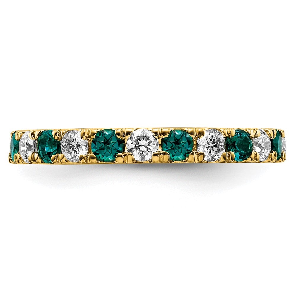 14k 3/4 carat Lab Grown Diamond VS/SI+ G+ and Lab Created Alexandrite Size 5.5 Eternity Band