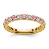 14k 3/4 carat Lab Grown Diamond VS/SI+ G+ and Lab Created Pink Sapphire Size 4 Eternity Band