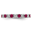 14k White Gold 3/8 carat Lab Grown Diamond VS/SI+ G+ and Lab Created Ruby Size 5 Eternity Band