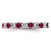14k White Gold 3/8 carat Lab Grown Diamond VS/SI+ G+ and Lab Created Ruby Size 5 Eternity Band