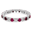 14k White Gold 3/8 carat Lab Grown Diamond VS/SI+ G+ and Lab Created Ruby Size 5 Eternity Band