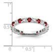 14k White Gold 3/8 carat Lab Grown Diamond VS/SI+ G+ and Lab Created Ruby Size 5 Eternity Band