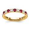 14k 3/4 carat Lab Grown Diamond VS/SI+ G+ and Lab Created Ruby Size 5.5 Eternity Band