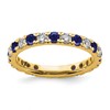14k 3/4 carat Lab Grown Diamond VS/SI+ G+ and Lab Created Blue Sapphire Size 4.5 Eternity Band