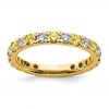 14k 3/4 carat Lab Grown Diamond VS/SI+ G+ and Lab Created Yellow Sapphire Size 6.5 Eternity Band