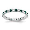14k White Gold 3/8 carat Lab Grown Diamond VS/SI+ G+ and Lab Created Alexandrite Size 5 Eternity Band