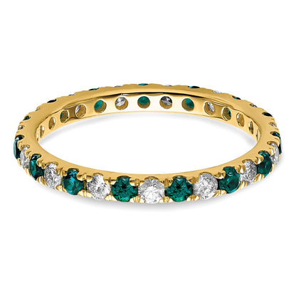 14k 1/2 carat Lab Grown Diamond VS/SI+ G+ and Lab Created Alexandrite Size 6 Eternity Band