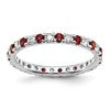 14k White Gold 1/2 carat Lab Grown Diamond VS/SI+ G+ and Lab Created Ruby Size 7 Eternity Band