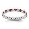 14k White Gold 1/2 carat Lab Grown Diamond VS/SI+ G+ and Lab Created Ruby Size 7 Eternity Band