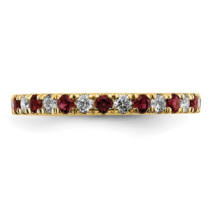 14k 3/8 carat Lab Grown Diamond VS/SI+ G+ and Lab Created Ruby Size 4.5 Eternity Band