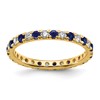 14k 3/8 carat Lab Grown Diamond VS/SI+ G+ and Lab Created Blue Sapphire Size 5 Eternity Band