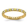 14k 1/2 carat Lab Grown Diamond VS/SI+ G+ and Lab Created Yellow Sapphire Size 9 Eternity Band