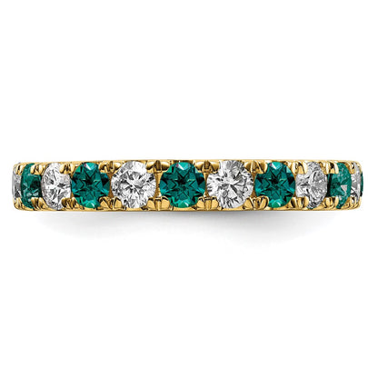 14k 1 carat Lab Grown Diamond VS/SI+ G+ and Lab Created Alexandrite Size 6 Eternity Band