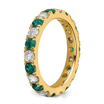 14k 1 carat Lab Grown Diamond VS/SI+ G+ and Lab Created Alexandrite Size 6 Eternity Band