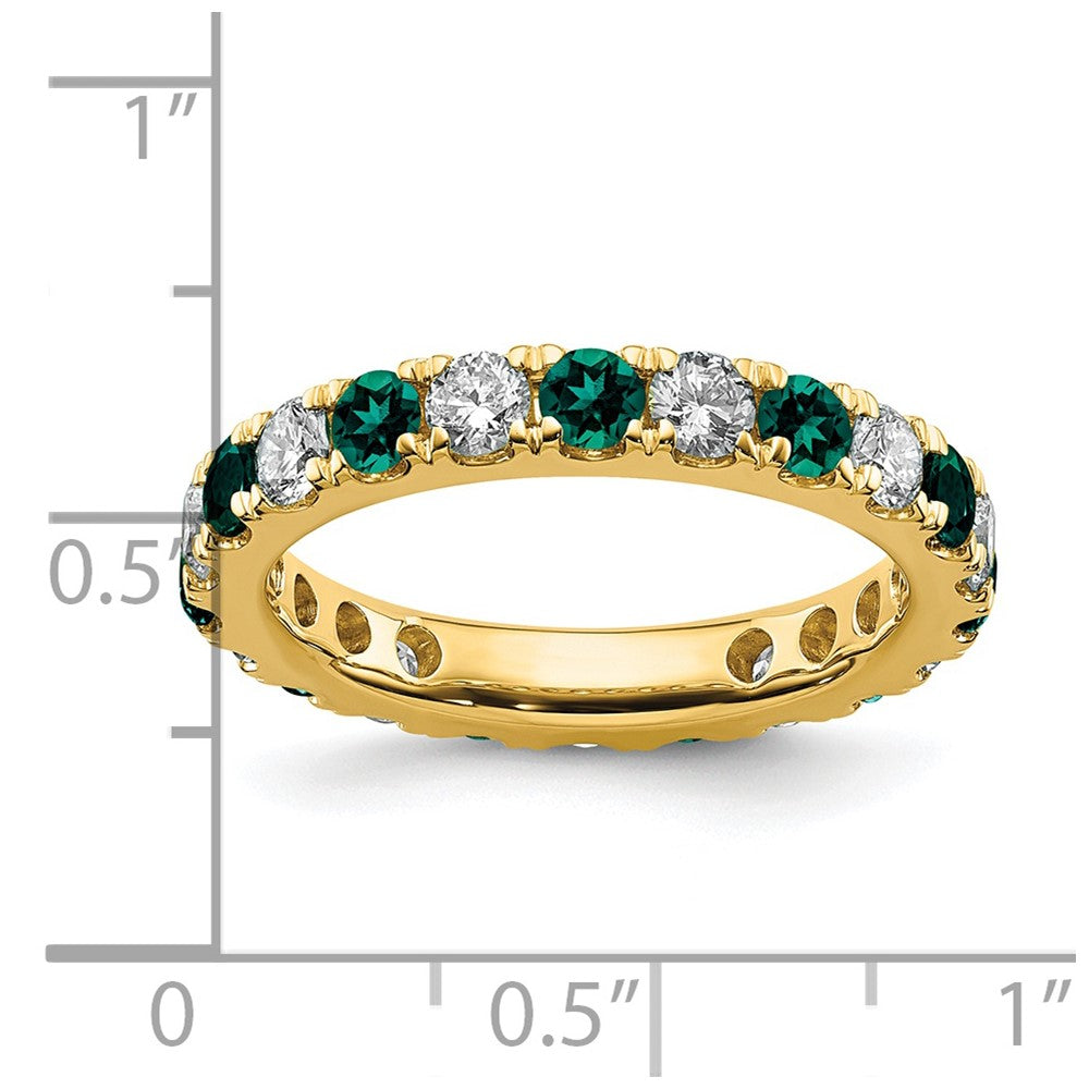 14k 1 1/5 carat Lab Grown Diamond VS/SI+ G+ and Lab Created Alexandrite Size 8 Eternity Band