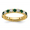 14k 1 carat Lab Grown Diamond VS/SI+ G+ and Lab Created Emerald Size 4 Eternity Band