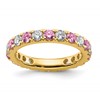 14k 1 1/5 carat Lab Grown Diamond VS/SI+ G+ and Lab Created Pink Sapphire Size 7.5 Eternity Band