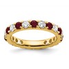 14k 1 carat Lab Grown Diamond VS/SI+ G+ and Lab Created Ruby Size 4 Eternity Band