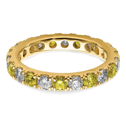 14k 1 1/5 carat Lab Grown Diamond VS/SI+ G+ and Lab Created Yellow Sapphire Size 8 Eternity Band