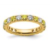14k 1 carat Lab Grown Diamond VS/SI+ G+ and Lab Created Yellow Sapphire Size 6 Eternity Band