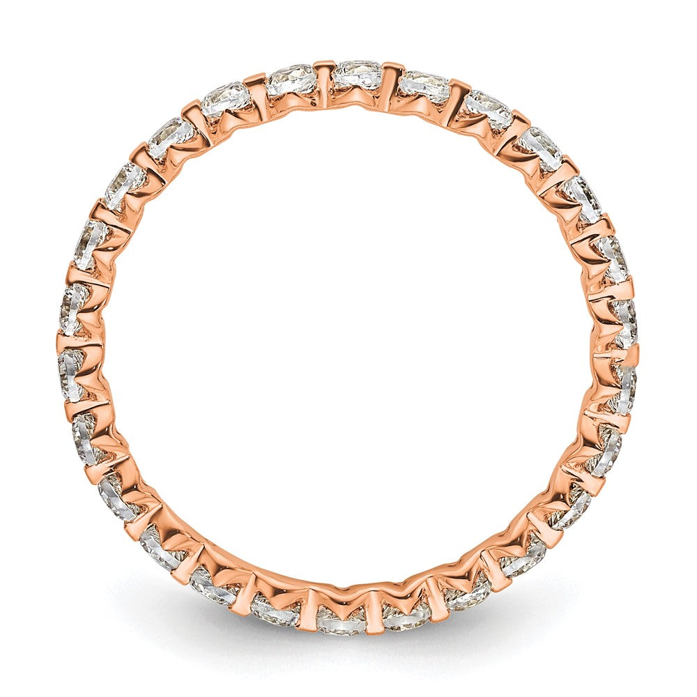 True Origin 14K Rose Gold 7/8 carat Lab Grown Diamond VS+ F+ Size 8 Complete Eternity Band