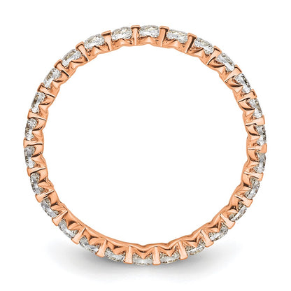 True Origin 14K Rose Gold 7/8 carat Lab Grown Diamond VS+ F+ Size 7 Complete Eternity Band