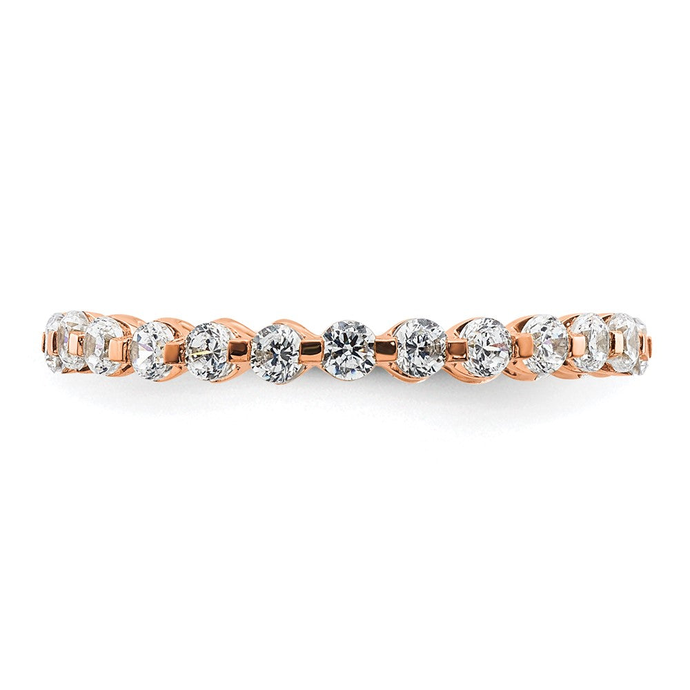 True Origin 14K Rose Gold 7/8 carat Lab Grown Diamond VS+ F+ Size 8 Complete Eternity Band