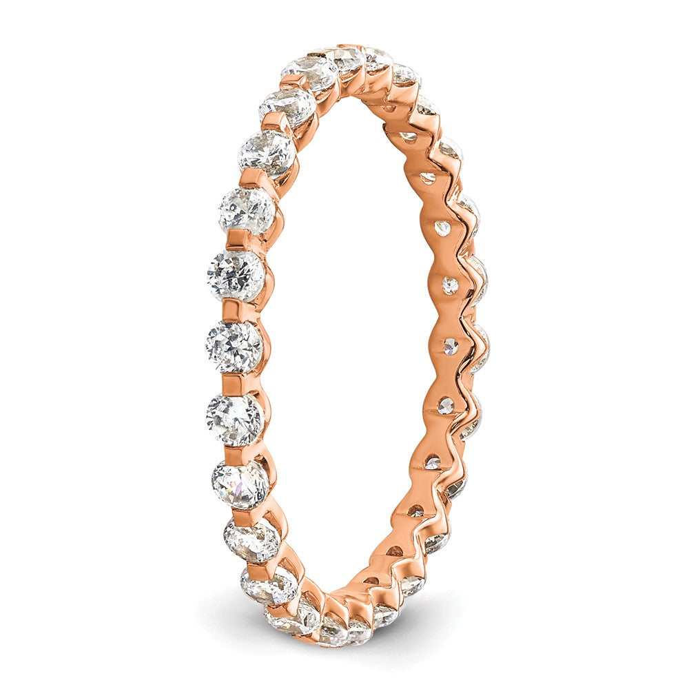 True Origin 14K Rose Gold 7/8 carat Lab Grown Diamond VS+ F+ Size 8 Complete Eternity Band