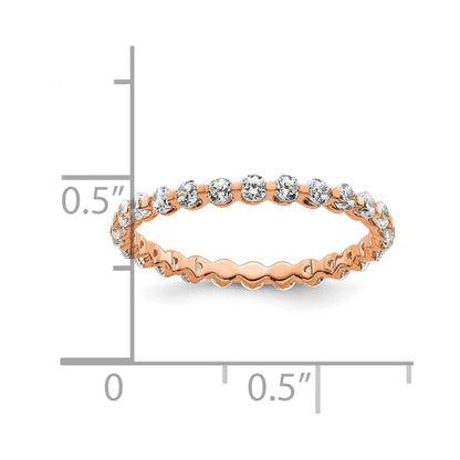 True Origin 14K Rose Gold 7/8 carat Lab Grown Diamond VS+ F+ Size 6 Complete Eternity Band