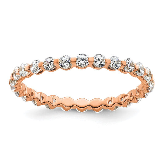 True Origin 14K Rose Gold 7/8 carat Lab Grown Diamond VS+ F+ Size 6 Complete Eternity Band
