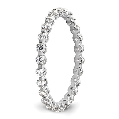 True Origin 14K White Gold 7/8 carat Lab Grown Diamond VS+ F+ Size 8 Complete Eternity Band