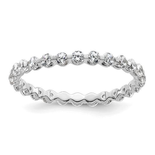 True Origin 14K White Gold 7/8 carat Lab Grown Diamond VS+ F+Size 6 Complete Eternity Band